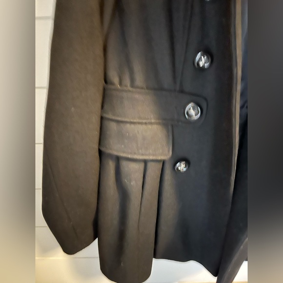 Black Wool Pea Coat - M - Picture 4 of 5